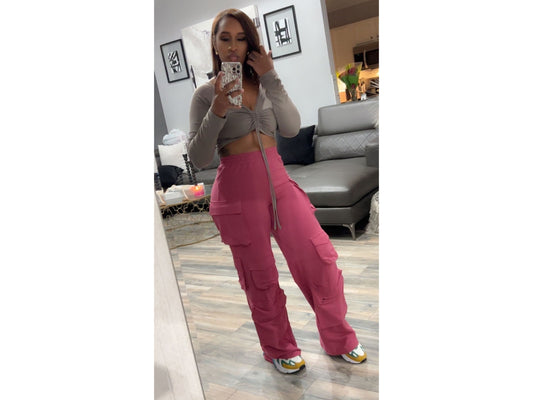 Magenta cargo sweatPants