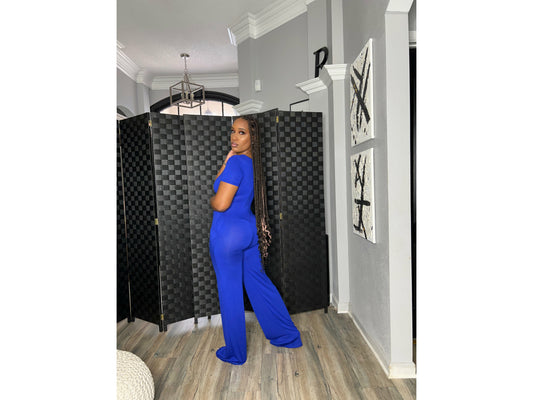 V neck Jumpsuit Royal Blue