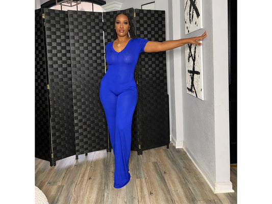 V neck Jumpsuit Royal Blue